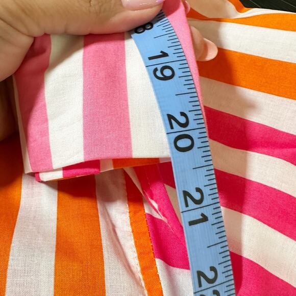 NWOT Beach Riot Alexa Striped Button Up Shirt Swim Cover Pink Women Petite Large - Picture 7 of 8